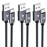 RAMPOW USB C Kabel, [3Pack 1M+1M+2M] USB USB C Kabel, iPhone 16 ladekabel, USB C...