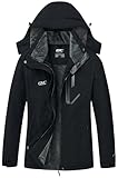 DCmount Winterjacke Damen Winddicht Skijacke Damen warm Fleecejacke wasserdicht...