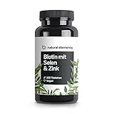 natural elements Biotin + Selen + Zink für Haut, Haare & Nägel - 365 vegane...