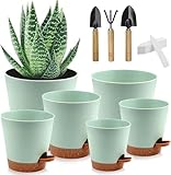 Tenuiskft 6 Stück Blumentopf Set, Selbstbewässernd Blumentöpfe Innen...