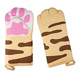 ZHITENG Kochhandschuhe Katze als Paar, Waschbare Ofenhandschuhe mit...