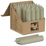 Kurze Stabkerzen Eukalyptus Grün - 25 Stück 100 x 22 mm durchgehend gefärbt -...