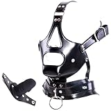 lovgrl BDSM Maske SM Kopfmaske mit Mundknebel Verstellbare Leder Bondage Fetisch...