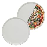KHG 2er Set Pizzateller, extra groß mit 33cm Durchmesser in weiß, perfekt für...