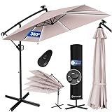 KESSER® Ampelschirm Holly Sonnenschirm Rechteckig LED Solar inkl. Abdeckung |...