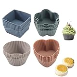 24 Stück Wiederverwendbare Muffinformen Silikon,Antihaft mini...