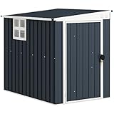 Outsunny Metall Gerätehaus 2,6m² 128x193x181cm Geräteschuppen mit Pultdach...