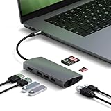 SATECHI 8-in-1 Multiport USB-C Hub V2, HDMI 4K, 115W PD, 3X USB-A, Ethernet,...