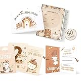 50 Meilensteinkarten Baby, Boho Stil Meilensteinkarte, Geschenkbox für Jungen &...
