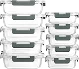MCIRCO Glas-Frischhaltedosen Set, 20 Teile (10 Behälter, 10 Deckel),...