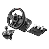 Tracer SimRacer Manual Gearbox 6 in 1 Lenkrad, Gaming Rennlenkrad mit Pedalen...