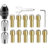 16 Stück Bohrfutter Adapter Set, Spannzangensatz für Dremel, 0.5mm bis 3.2mm...