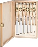 KIRSCHEN Werkzeuge 6-teiliger Stechbeitelsatz mit Weißbuchenheft im Holzkasten...