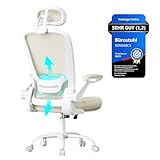 SONGMICS Bürostuhl ergonomisch, Drehstuhl mit Mesh, Lenden- und Kopfstütze,...