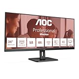 AOC U34E2M - 34 Zoll WQHD Monitor, 100 Hz, 4 ms, Adaptive Sync (3440x1440, HDMI,...