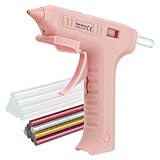 Heißklebepistole Akku Rosa, Kabellose Heißklebepistole für Kinder, 15s...