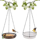 HRAYLTOP 2er Set Vogelfutterspender zum Aufhängen (18x18x3cm,∅18cm)-Metall...