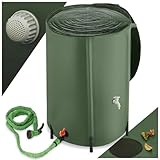 tectake® Regenwassertank für Garten und Camping, Tonne faltbar, Regentonne mit...