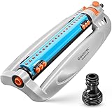 GRÜNTEK Rasensprenger bis 462 m2 für große Rasenflächen mit Turbo-Motor,...