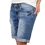 Generic Jeans Shorts Damen Knielang Zerrissen Sommer Sexy Frauen Kurze Hose...