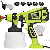 JiGiU Elektrisches Lackierpistole 700W HVLP Farbspritzpistole 1400ML Behälter...
