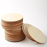 YIEUR 30 Stück Holzscheiben 10cm durchmesser, Unbehandelte holzplatte rund...