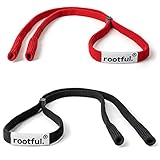 rootful.® 2 Stück Sportbrillenband PRO [LEISTUNGSFÄHIG] Fester Halt für Sport- und Sonnenbrillen | maximaler Schutz | Verstellbar, Anti-Rutsch, Wasserfest |Herren u. Frauen | inkl. Reinigungstuch