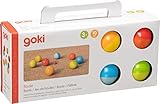 goki 56658 - Boule inklusive Baumwollbeutel - Outdoor-Familienspiel mit 9 Kugeln...
