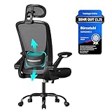 SONGMICS Bürostuhl ergonomisch, Drehstuhl mit Mesh, Lenden- und Kopfstütze,...