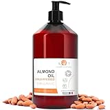 Mandelöl BIO Reines, Kaltgepresst, Natürlich. Kosmetik Massageöl, Haar- und...