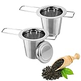 2 Stück Teesieb für Losen Tee, Teesieb für Tasse, Teefilter Edelstahl mit...