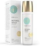 Retinol Creme - Anti Falten Gesichtscreme 50 ml (Vegan) - mit Retinol, Gold und...