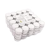 pajoma® Teelichte 100 Stück, Weiß | unbeduftete Teelichter | Brenndauer: 4...
