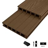 Woodstore24 WoodoMykonos Komplettset 2,4 m - Braun - Terrassendiele - 5-Kammer...