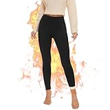 AMIYOYO Thermo Leggings Damen Gefüttert Leggings Fleece Thermohose Verdickte...