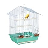 Relaxdays Bird Cage Vogelkäfig, Käfig für Kanarienvögel, Sitzenstangen &...