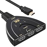 AXFEE HDMI Splitter HDMI Switch, HDMI Verteiler 4K 3 in 1 Out, UHD HDMI...