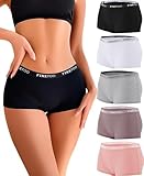 FINETOO 5er Pack Boxershorts Unterhosen Damen Unterwäsche Baumwolle Slips...