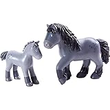 HABA 306148 - Little Friends Pferd Cassandra und Fohlen Cleo, Biegepuppen &...