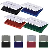 Q-Connect Stempelkissen 9x5,5cm 4 Farben, schwarz/blau/rot/grün