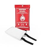 GRIFEMA GA3001 Küchenfeuerdecke 1 m x 1 m Glasfaser-Feuerlöschdecke...