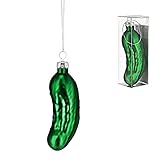 Christbaumschmuck Figuren Anhänger Weihnachstbaumschmuck Gurke aus Glas (1 x...