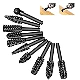 10 Stück Holzfräser für Bohrmaschine Holzraspel Raspel Set Feilen Holz Bohrer...