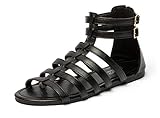 katliu Riemchensandalen Damen Flach Römersandalen Sommer Leder Bohemian Strand...