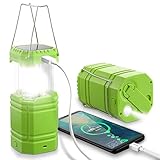 LED Campinglampe Solar Camping Licht Laterne Eingebaute 3000mAh Akku Faltbare...