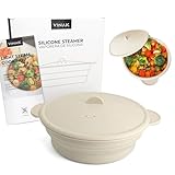 VINAK – Silikon-Dampfgarer für Mikrowelle und Backofen | 1200 ml faltbarer...