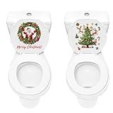 2 Blätter Weihnachtsdeko WC Toilettensitz-Aufkleber Toilettenaufkleber...