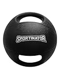 SPORTINATOR® Training's Medizinball in grau/schwarz, mit Gewichtsangabe auf dem...