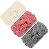 Stirnband Damen Winter Strick, Stirnband Kinder Mädchen, 3 Pcs Stirnbänder...