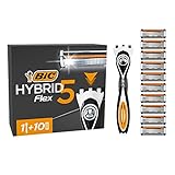 BIC Hybrid 5 Flex Rasierer Herren, Nassrasierer mit 10 Wechselklingen mit je 5...